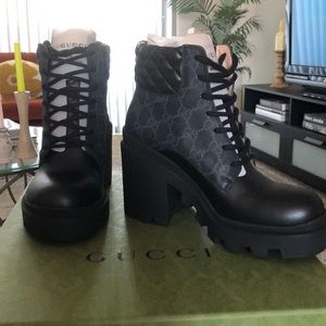Gucci GG Ankle Boot, Black GG Supreme Canvas, Low Environmental Impact Material